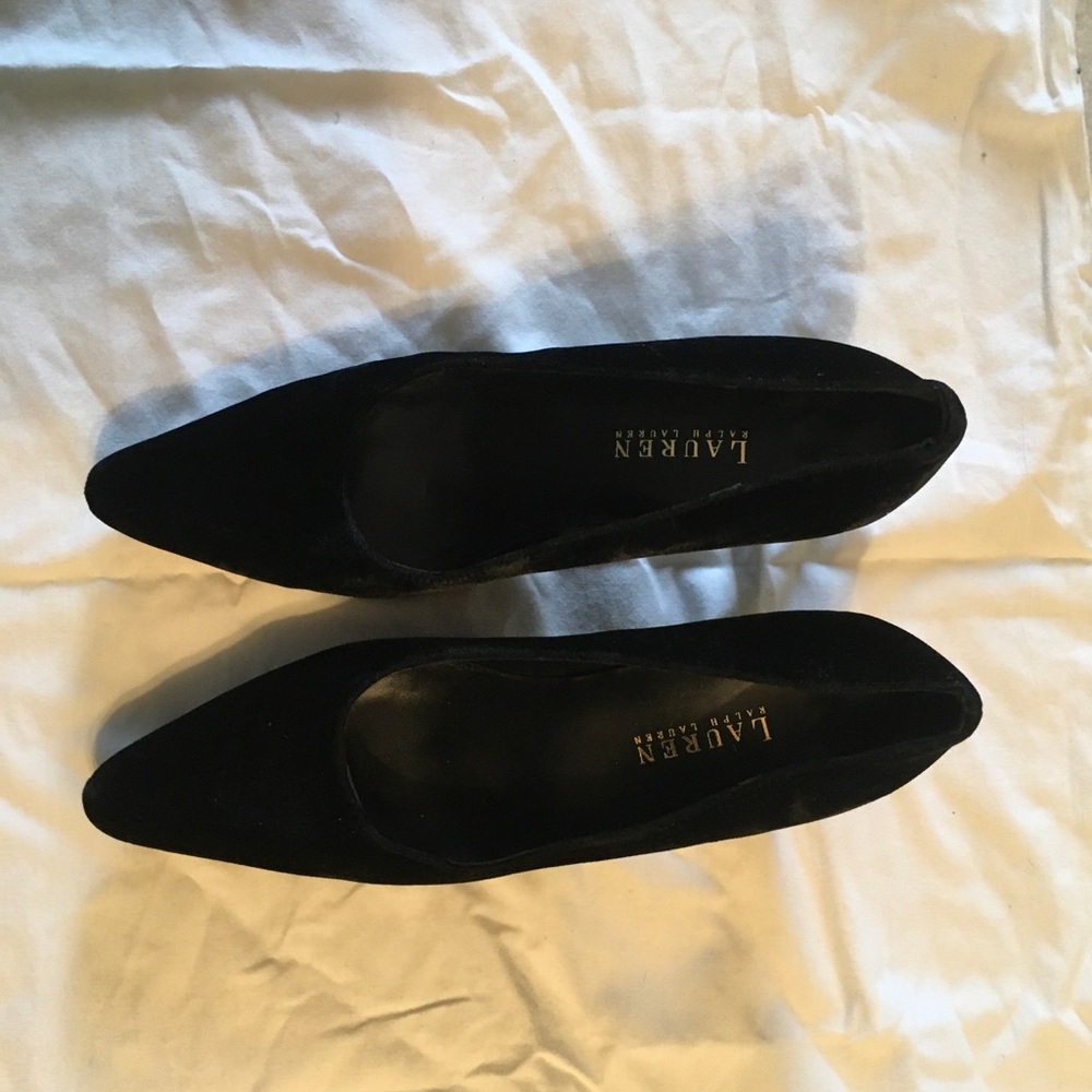 Lauren Ralph Lauren Abbot Black Velvet Pointed Heels - Size 9 - Picture 10 of 12